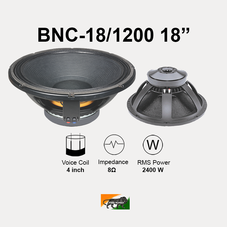 BNC-18/1200 18”Inch 2400W LF Drivers Professional DJ Speaker
